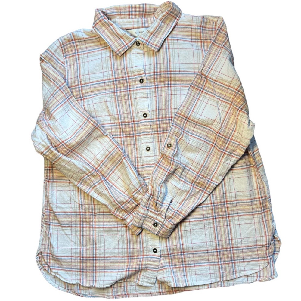 Cj Banks Women’s Plaid Button Down Top - Picture 3 of 6